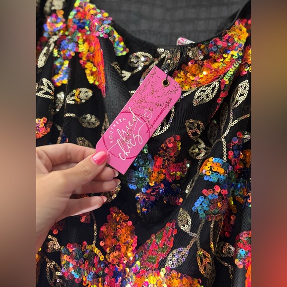 Southern Fried Chics sequin off the shoulder mini dress boutique NWT✨ - Picture 4 of 6